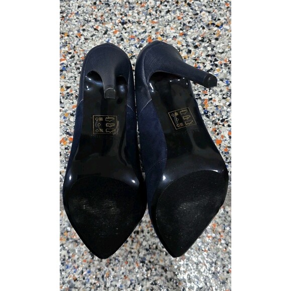 Call It Spring Womens Suede High Heels NAVY Size 8 Point Toe - Picture 12 of 13